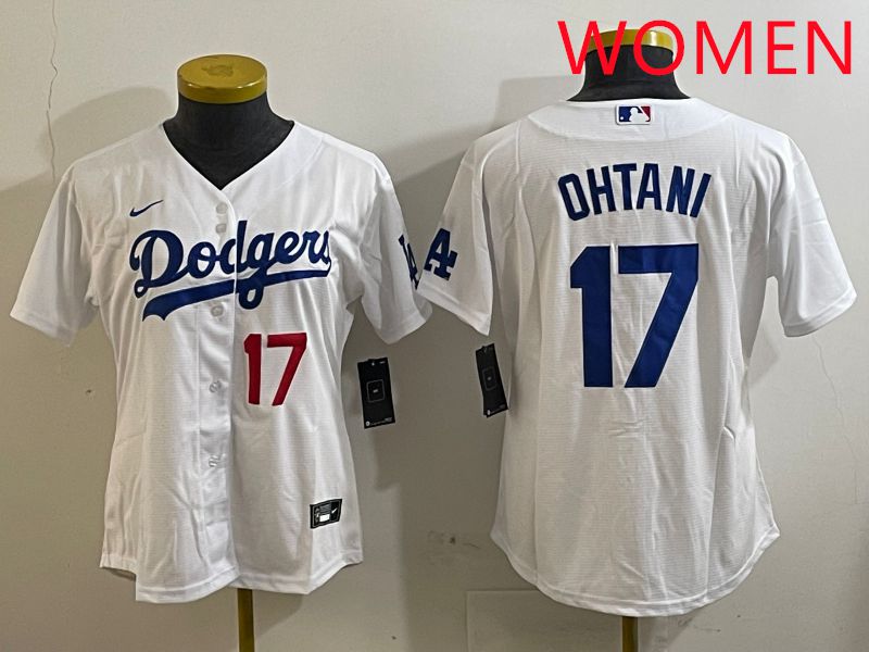 Women Los Angeles Dodgers 17 Ohtani White Game 2025 Nike MLB Jersey style 3187